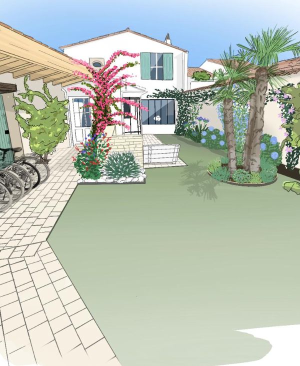 Esquisse de jardin paysager